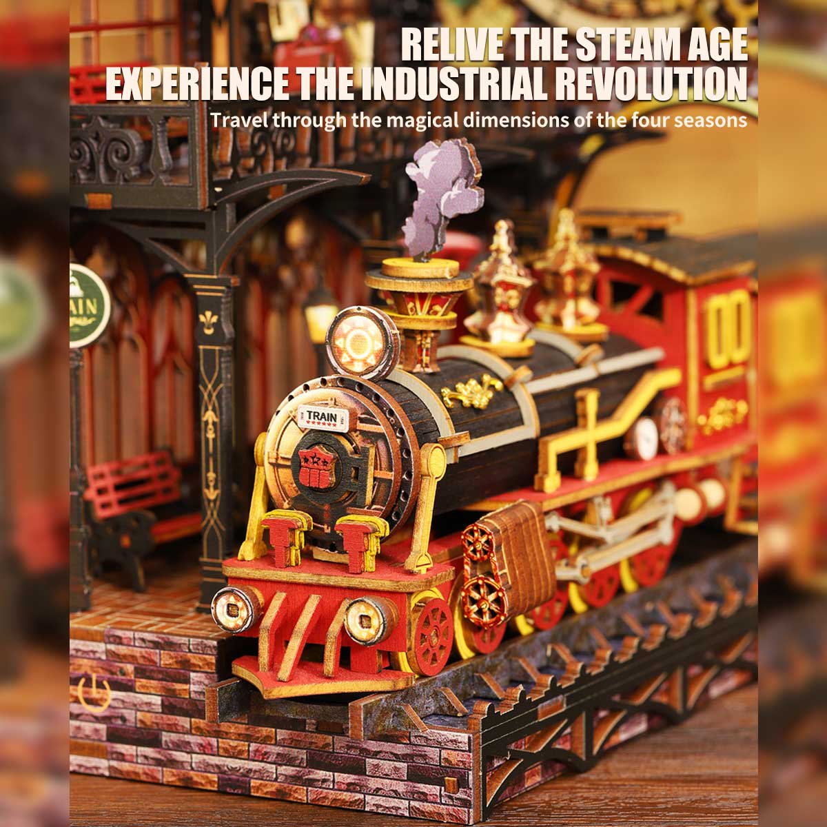 DIY Victorian Railway Station Book Nook Model Kit 3D Wooden Puzzle - stirlingkit