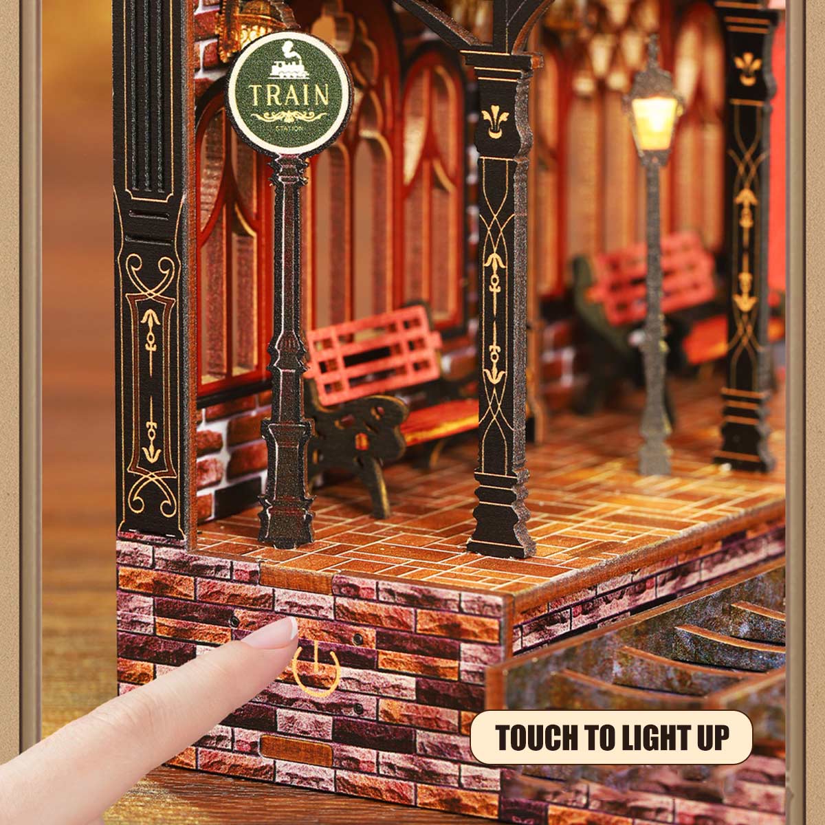 DIY Victorian Railway Station Book Nook Model Kit 3D Wooden Puzzle - stirlingkit