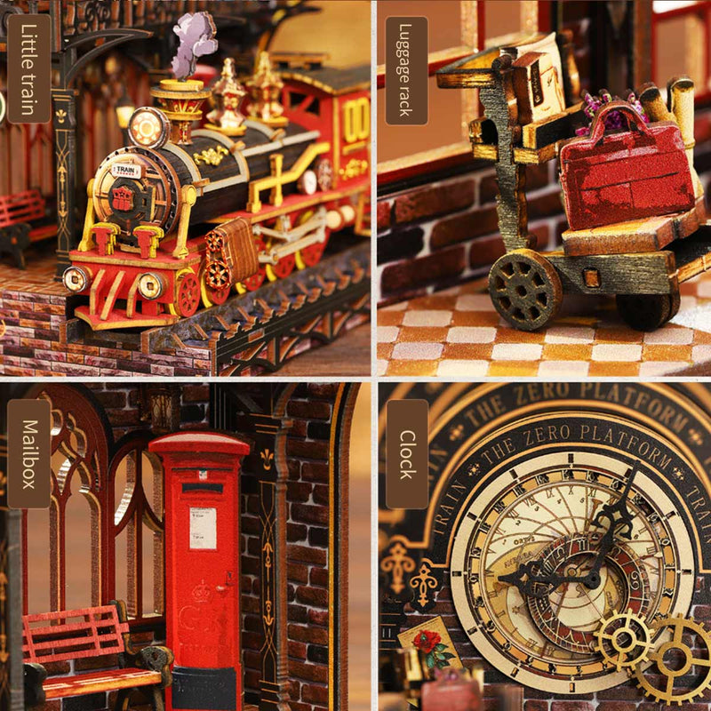 DIY Victorian Railway Station Book Nook Model Kit 3D Wooden Puzzle