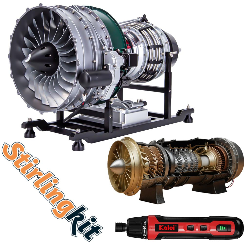 Dual DIY Turbofan Engine Set with Tool – Build, Compare, Master - stirlingkit