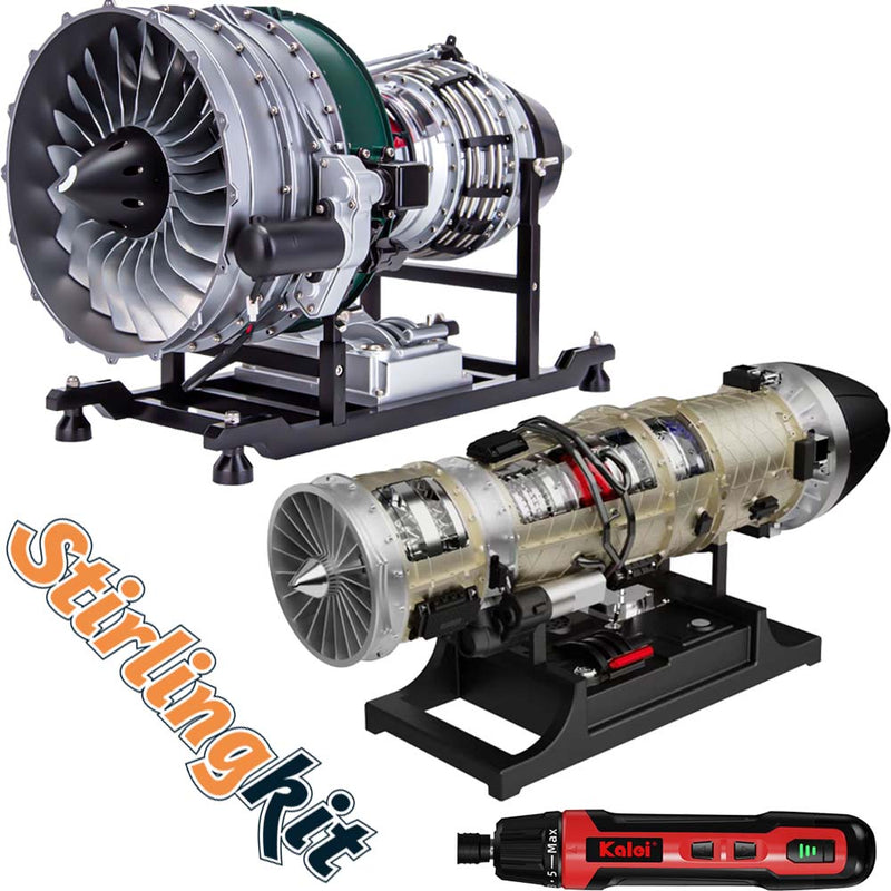 Dual DIY Turbofan Engine Set with Tool – Build, Compare, Master - stirlingkit