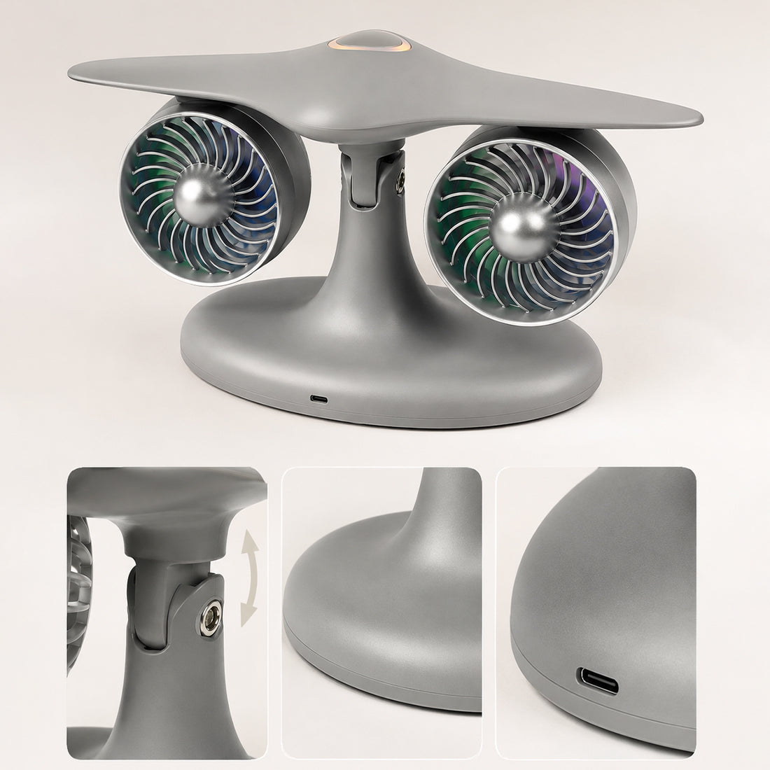 Dual Turbofan Jet Engine Desk Fan for Aviation Fans & Desk Setup