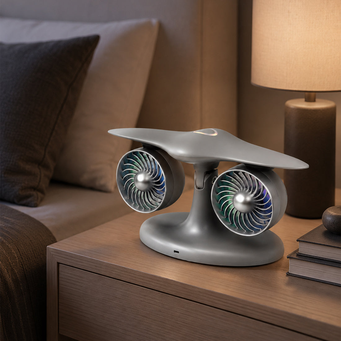 Dual Turbofan Jet Engine Desk Fan for Aviation Fans & Desk Setup