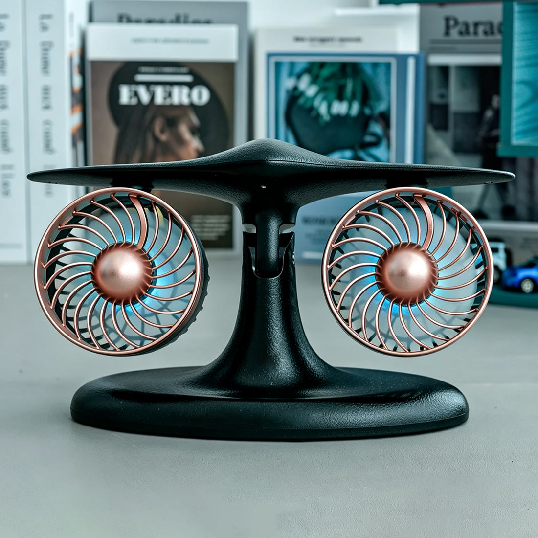 Dual Turbofan Jet Engine Desk Fan for Aviation Fans & Desk Setup