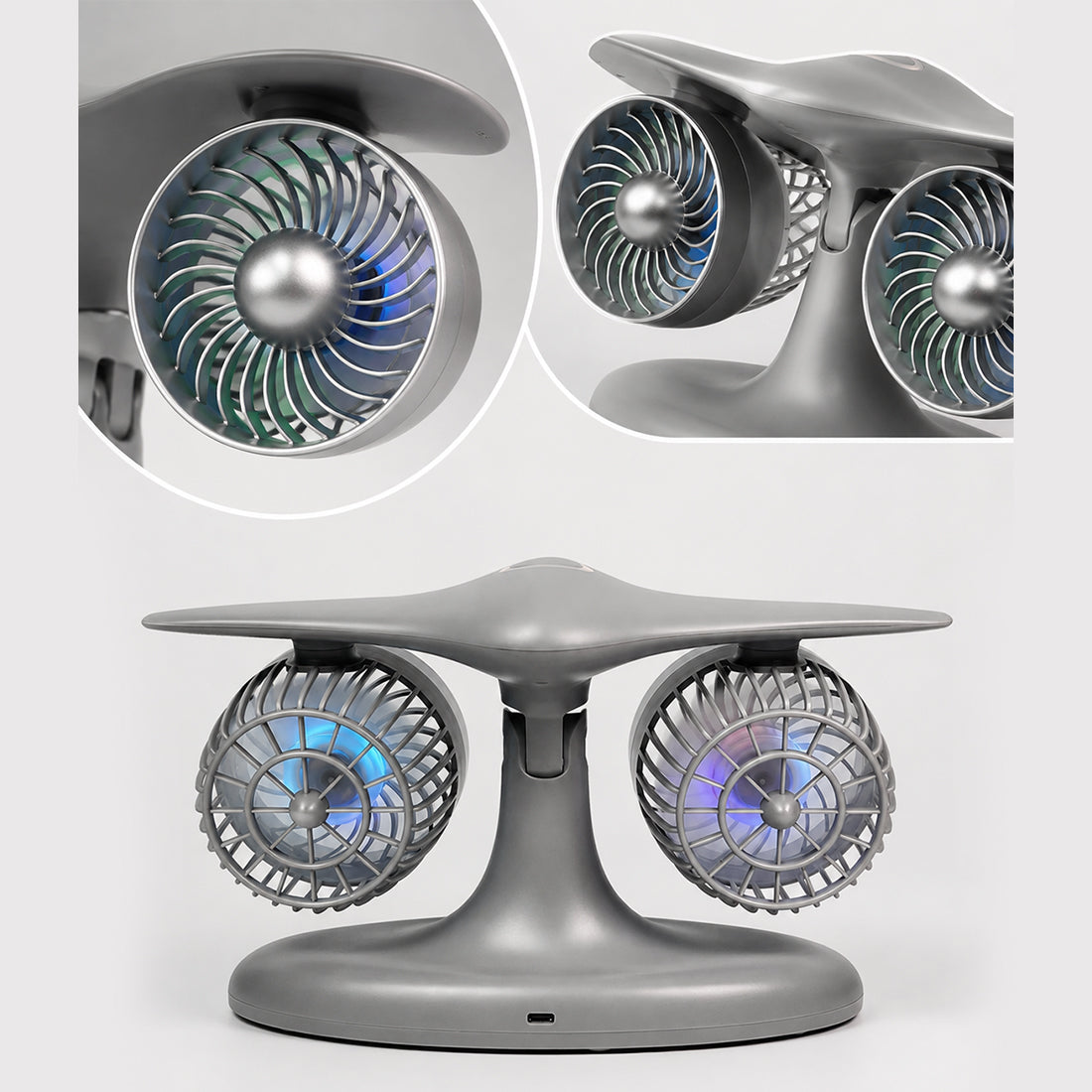 Dual Turbofan Jet Engine Desk Fan for Aviation Fans & Desk Setup