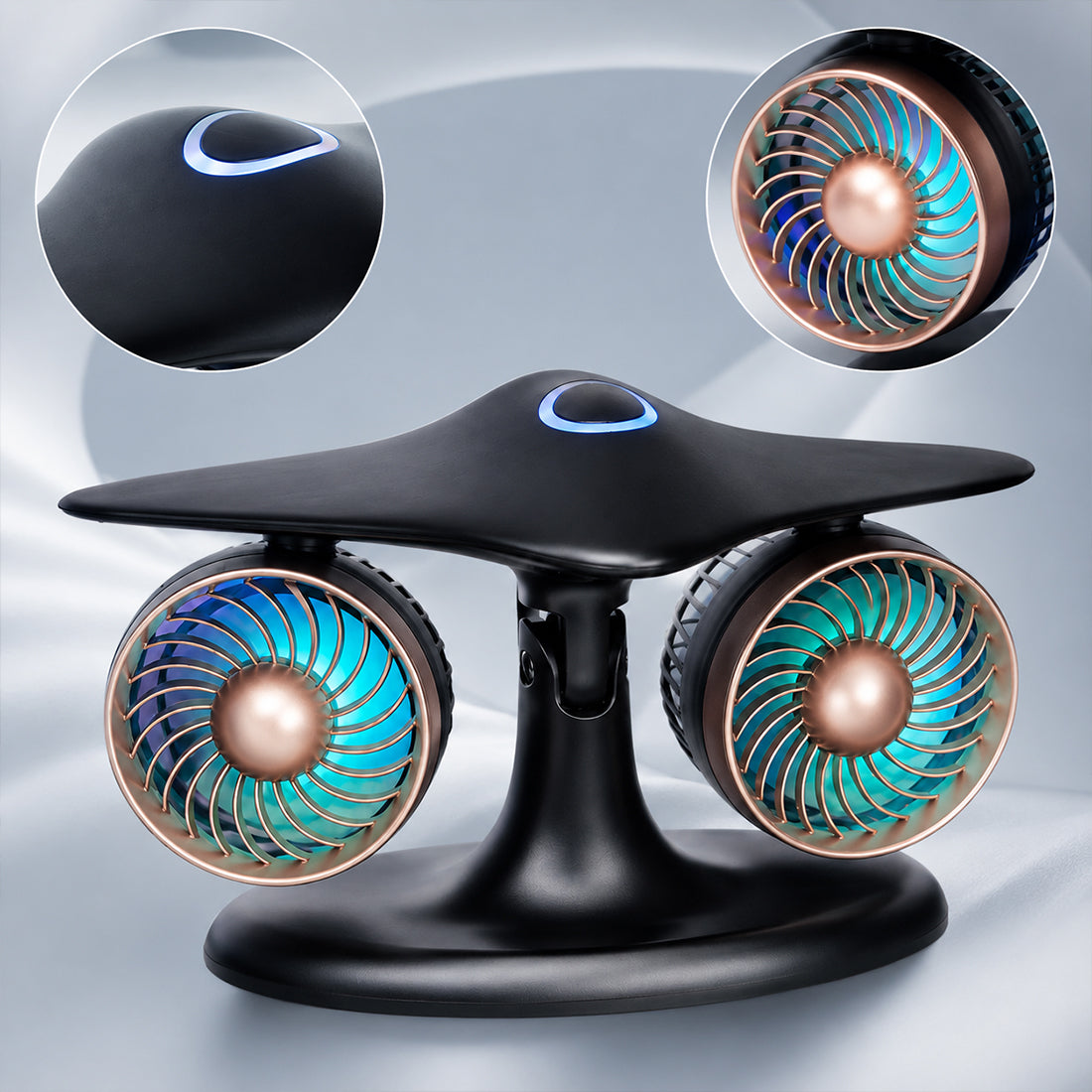 Dual Turbofan Jet Engine Desk Fan for Aviation Fans & Desk Setup