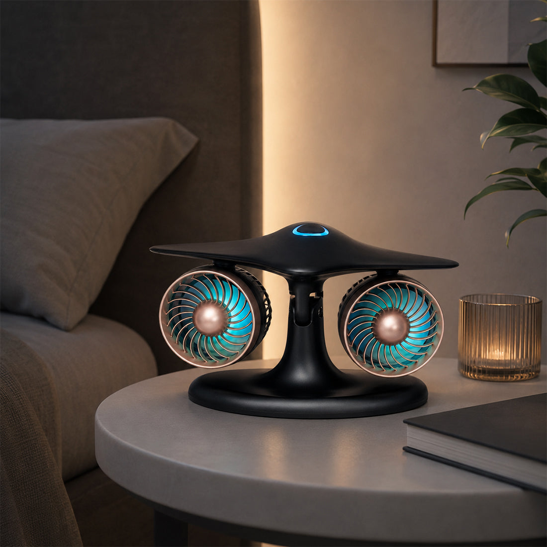 Dual Turbofan Jet Engine Desk Fan for Aviation Fans & Desk Setup