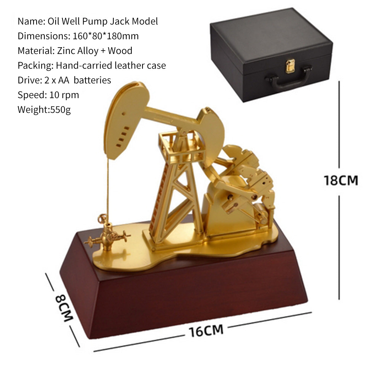 Electric Powered Metal Oil Well Mechanical Pumpjack Model - stirlingkit