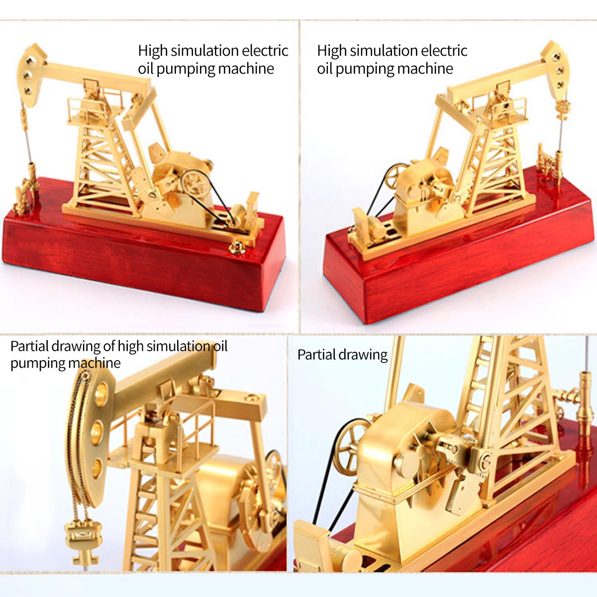 Electric Powered Metal Oil Well Mechanical Pumpjack Model - stirlingkit