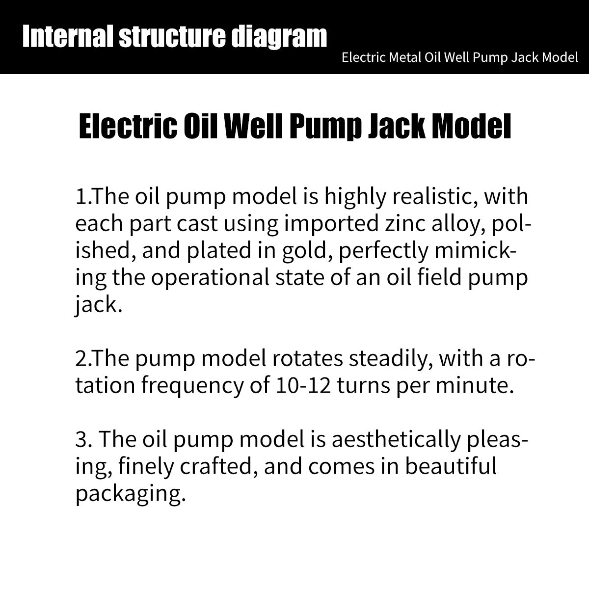 Electric Powered Metal Oil Well Mechanical Pumpjack Model - stirlingkit