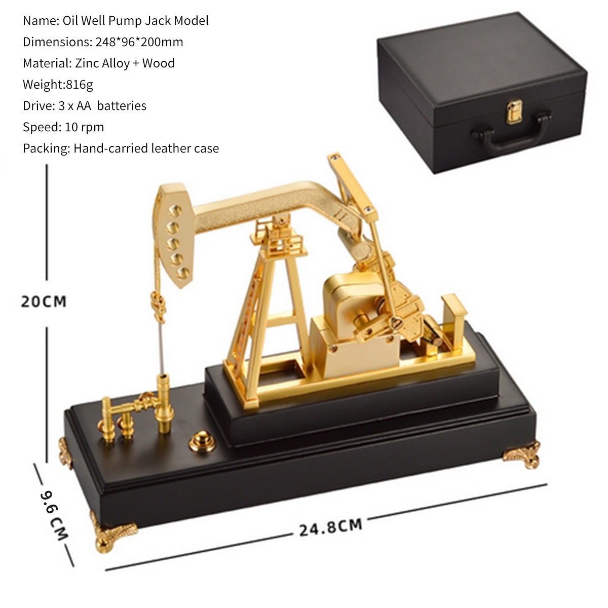Electric Powered Metal Oil Well Mechanical Pumpjack Model - stirlingkit