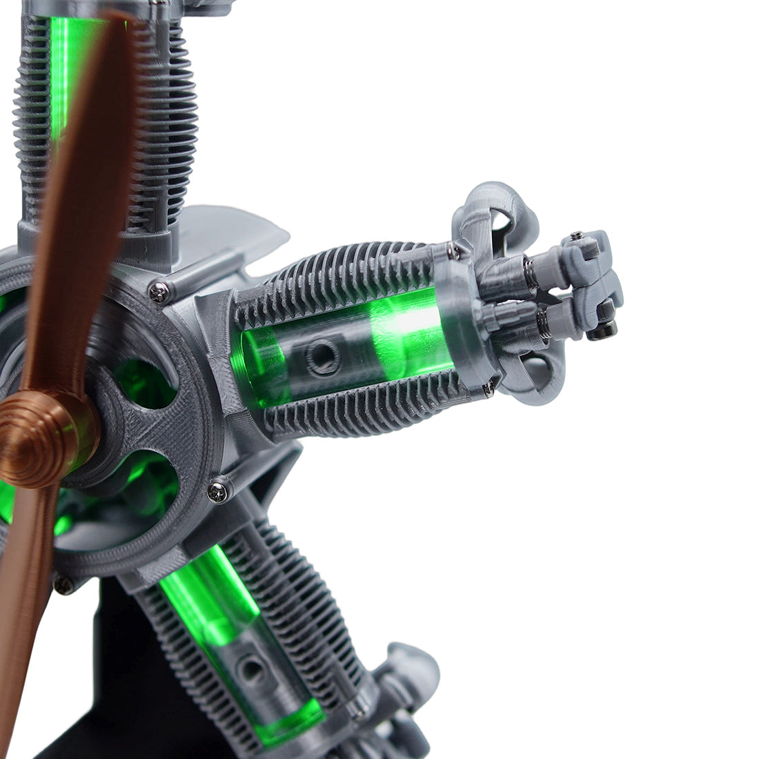 ENJOMOR 3D Printed Radial Engine Model Building Kits LED Aviation Gift  100+PCS - stirlingkit