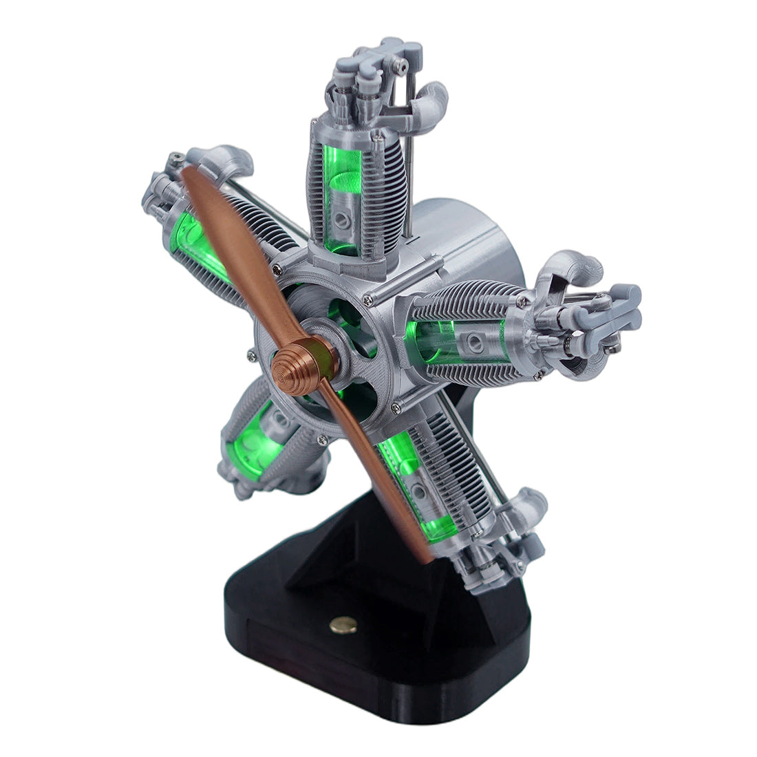 ENJOMOR 3D Printed Radial Engine Model Building Kits LED Aviation Gift  100+PCS - stirlingkit