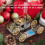 ENJOMOR Antique Live Steam-Powered Car Model Golden Christmas - stirlingkit