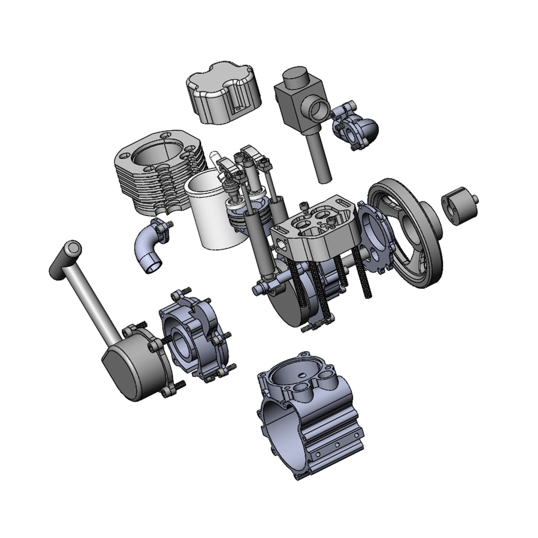 ENJOMOR GS-DK01 4 Stroke Single Cylinder Gas Power Engine RTR 14000rpm 8cc - stirlingkit