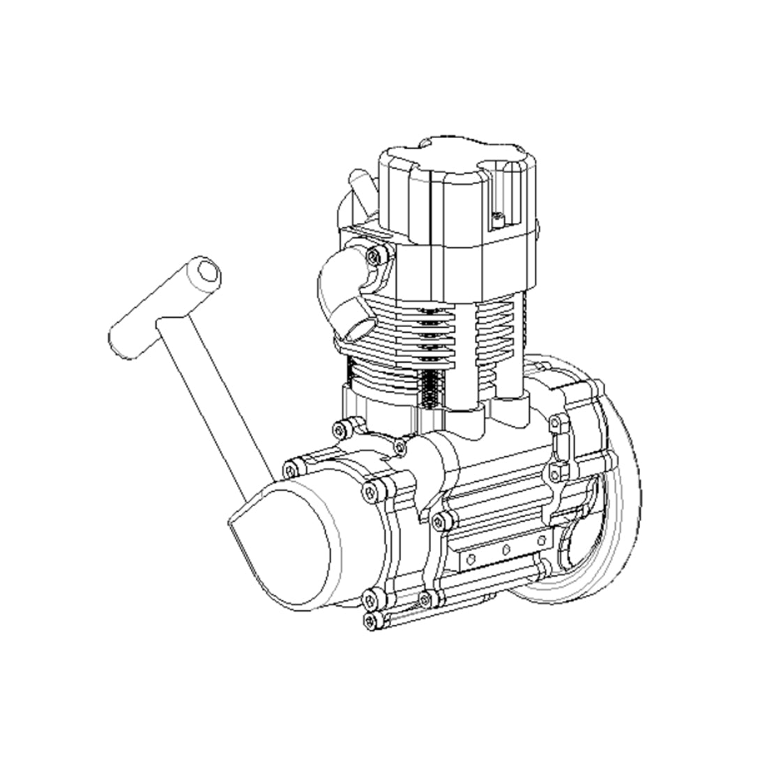 ENJOMOR GS-DK01 4 Stroke Single Cylinder Gas Power Engine RTR 14000rpm 8cc - stirlingkit