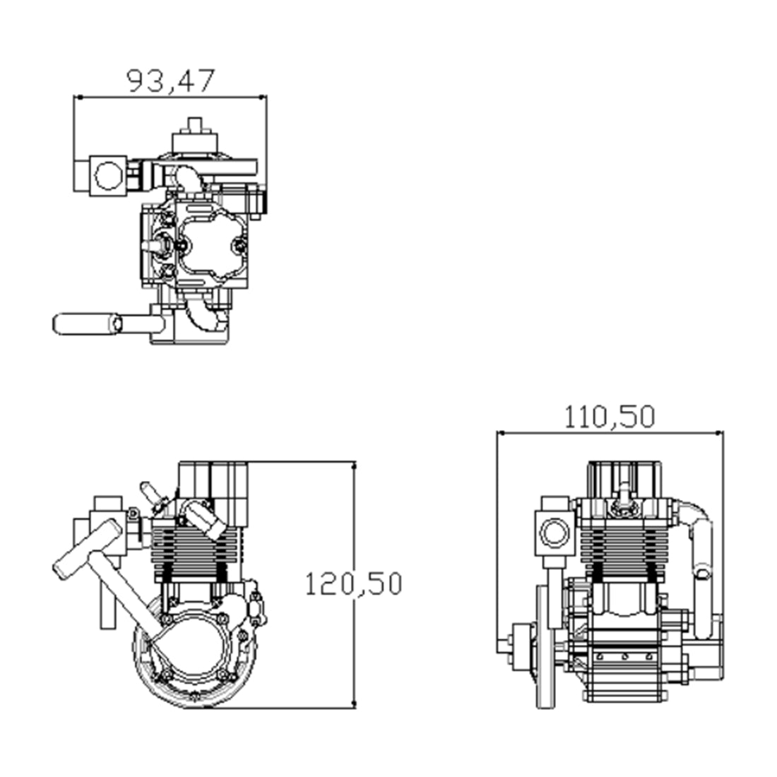 ENJOMOR GS-DK01 4 Stroke Single Cylinder Gas Power Engine RTR 14000rpm 8cc - stirlingkit