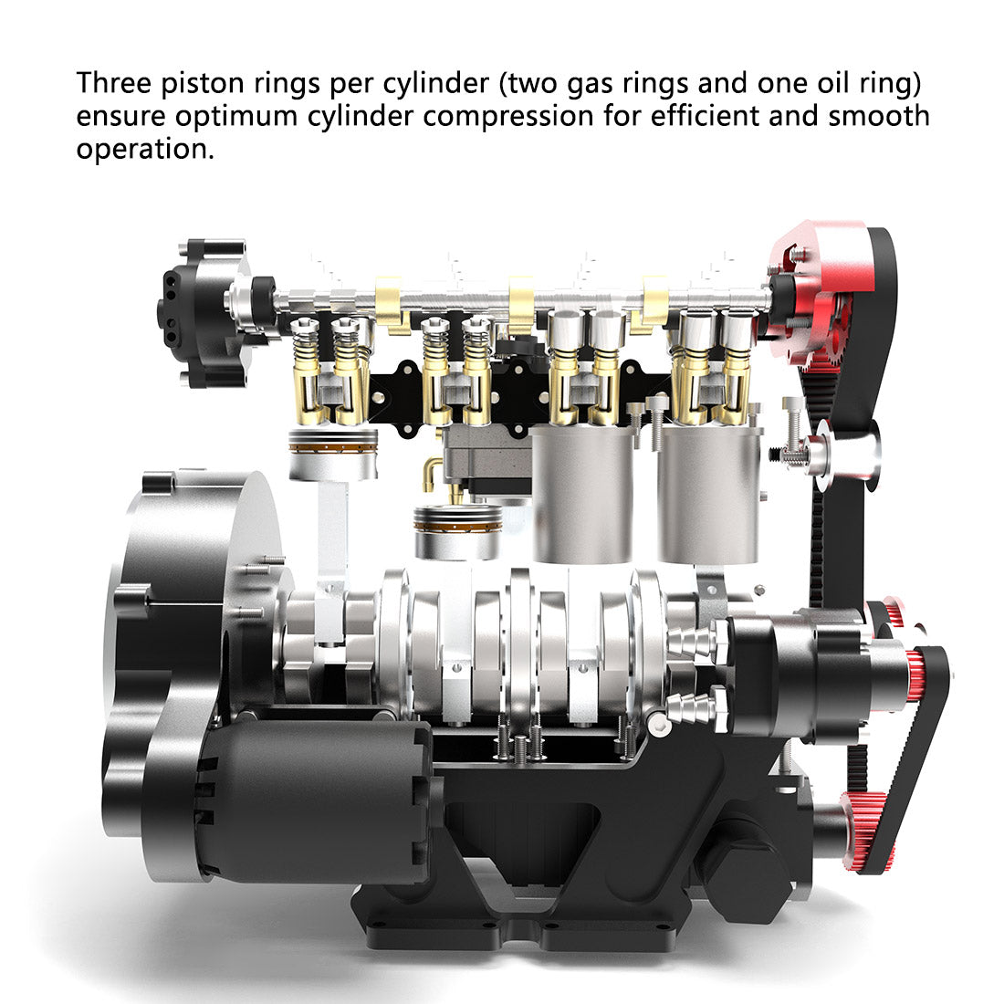 ENJOMOR GS-L4 Gas Engine 32cc 4-Stroke DOHC Inline Four RC Engine Model 12,000 rpm - stirlingkit