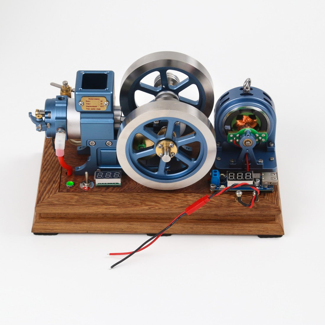 ENJOMOR Horizontal Gas Hit and Miss Engine Model with Generator RTR Power Set - stirlingkit
