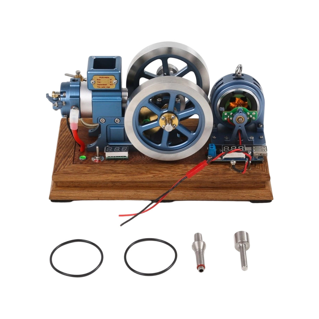 ENJOMOR Horizontal Gas Hit and Miss Engine Model with Generator RTR Power Set - stirlingkit
