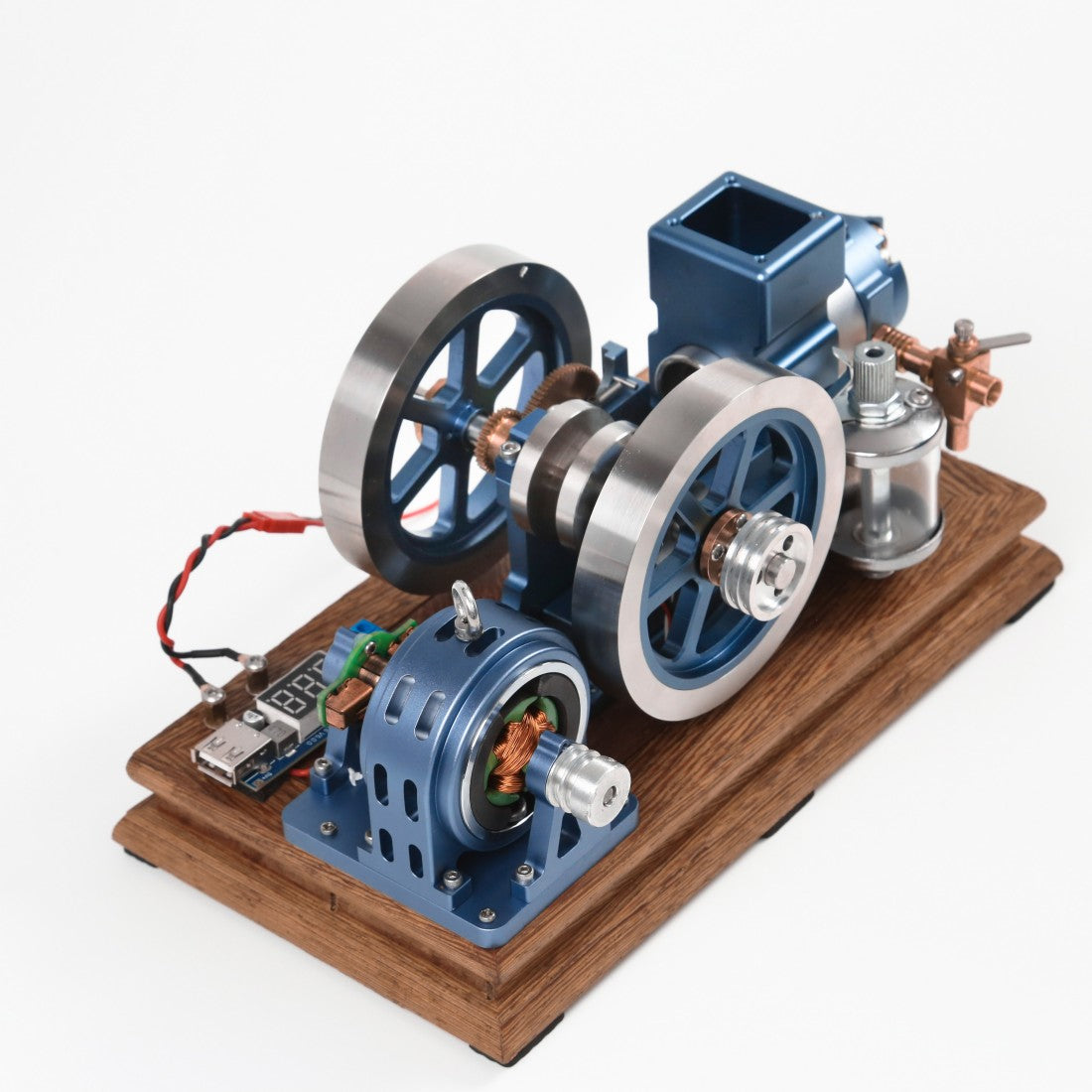 ENJOMOR Horizontal Gas Hit and Miss Engine Model with Generator RTR Power Set - stirlingkit