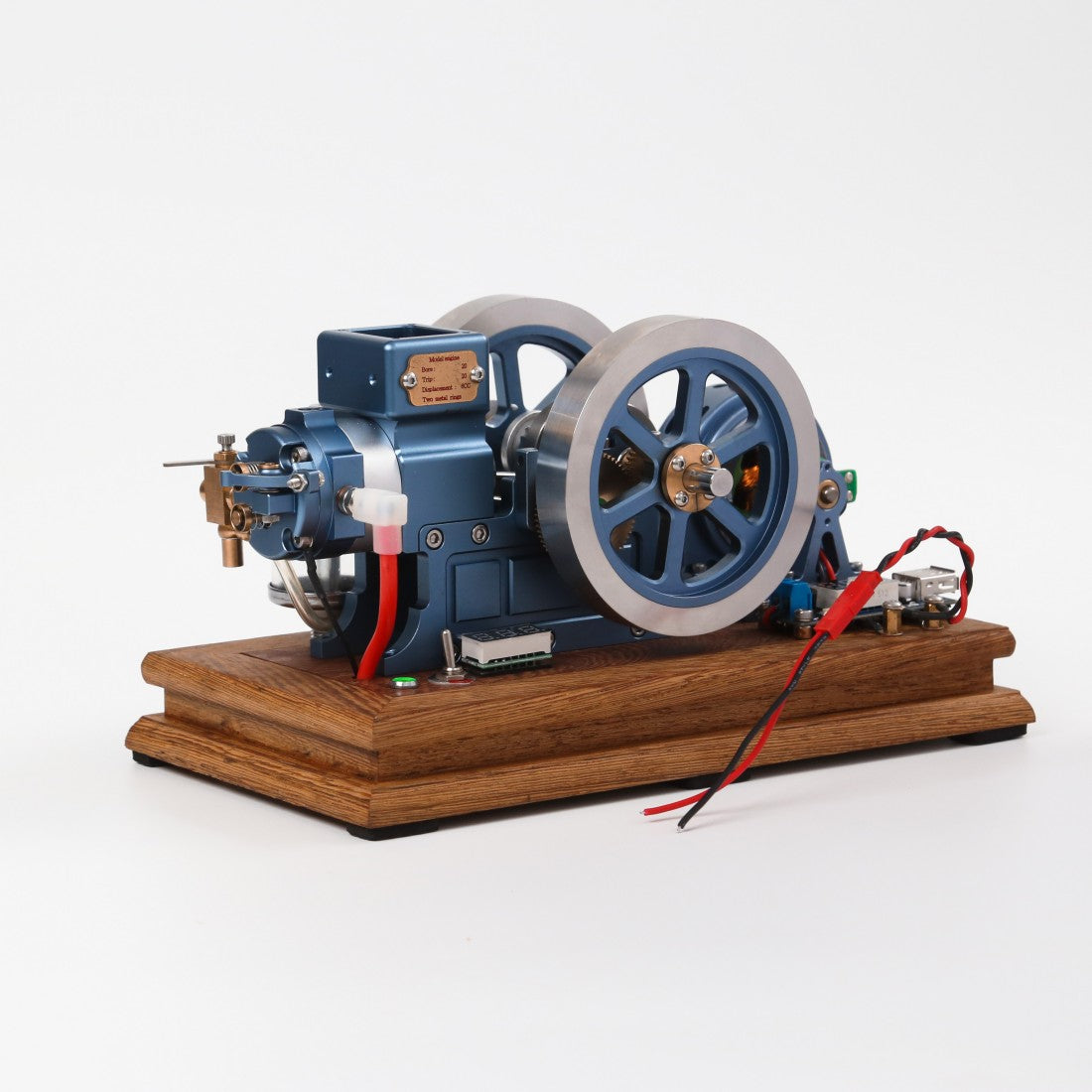 ENJOMOR Horizontal Gas Hit and Miss Engine Model with Generator RTR Power Set - stirlingkit