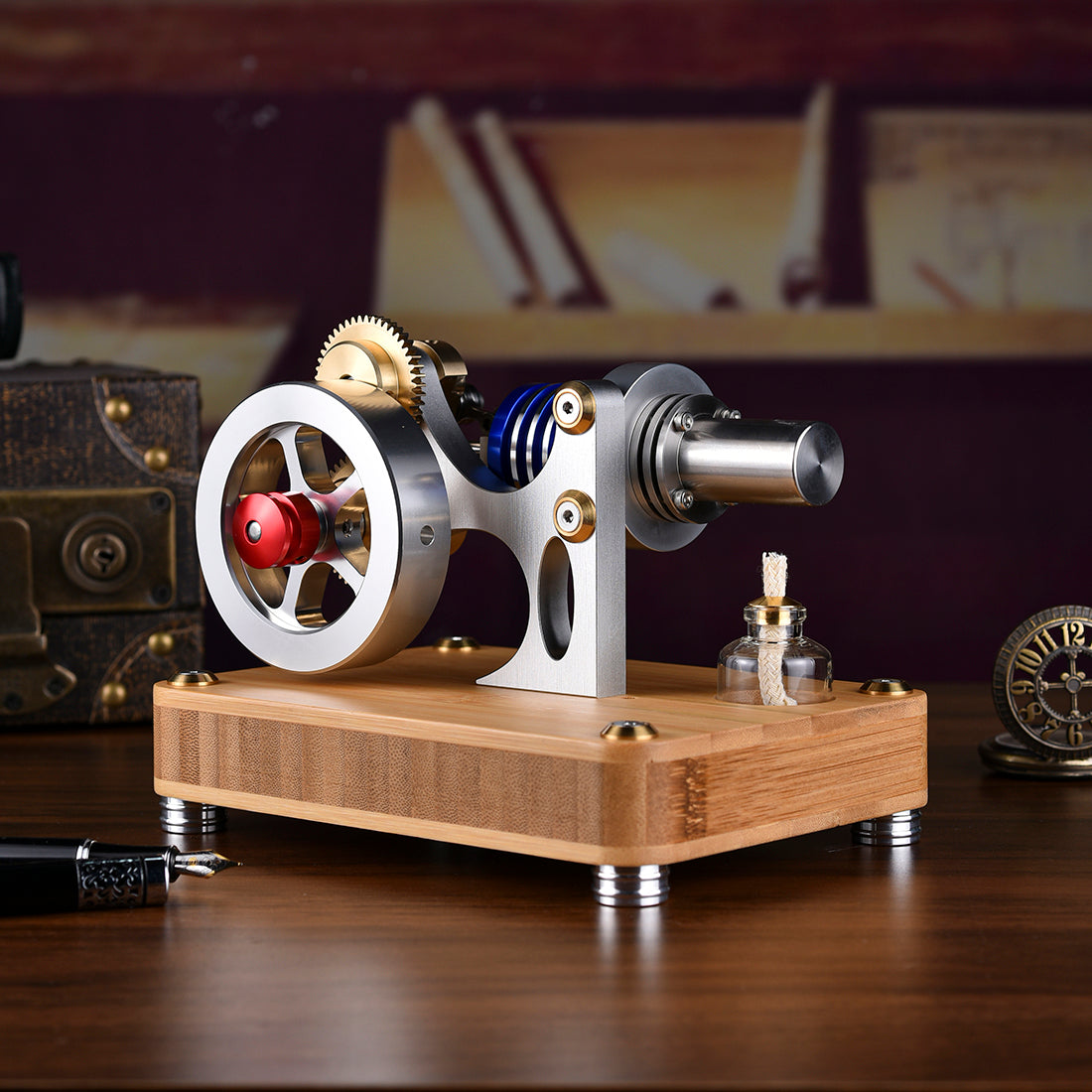 ENJOMOR Hot Air Stirling Engine with Rhombic drive External Combustion Engine Model - stirlingkit