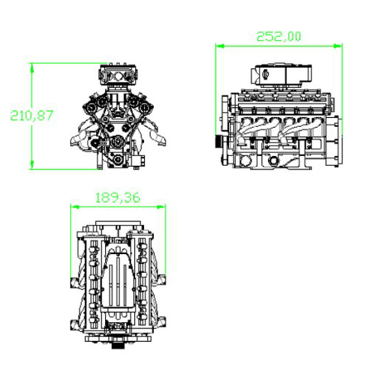 ENJOMOR V12 GS-V12 72CC Gas 4-Stroke DOHC Large Scale Engine Model with Supercharger & Air Filter Full Set - stirlingkit