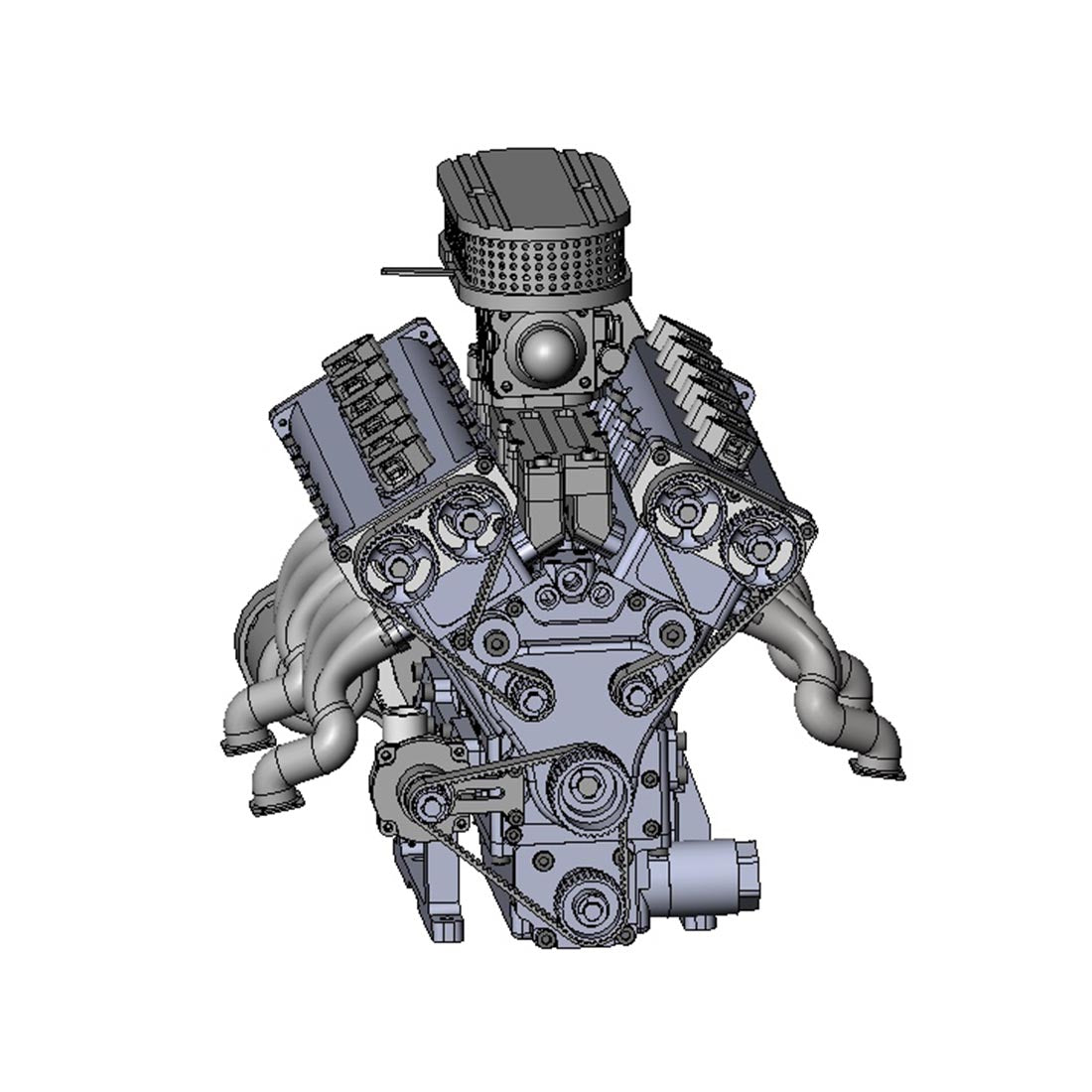 ENJOMOR V12 GS-V12 72CC Gas 4-Stroke DOHC Large Scale Engine Model with Supercharger & Air Filter Full Set