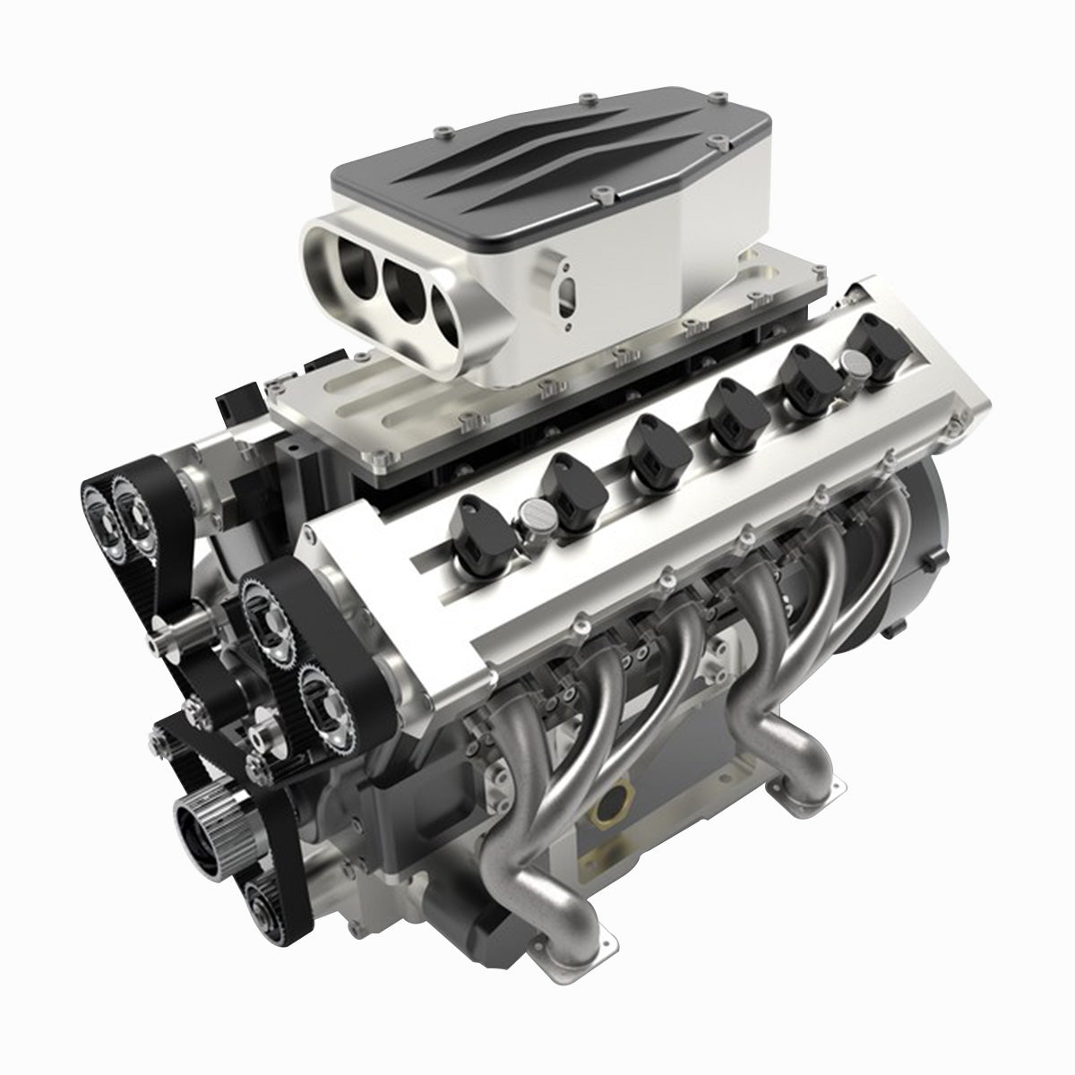ENJOMOR V12 GS-V12 72CC Gas 4-Stroke DOHC Large Scale Engine Model with Supercharger & Air Filter Full Set