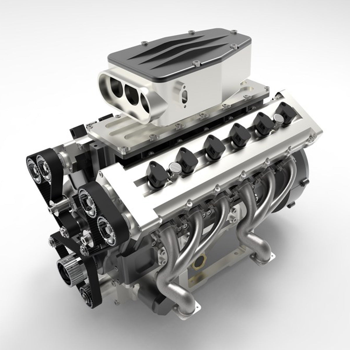 ENJOMOR V12 GS-V12 72CC Gas 4-Stroke DOHC Large Scale Engine Model with Supercharger & Air Filter Full Set - stirlingkit