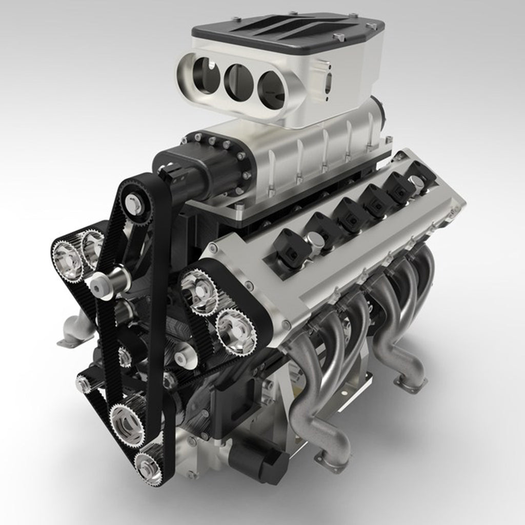 ENJOMOR V12 GS-V12 72CC Gas 4-Stroke DOHC Large Scale Engine Model with Supercharger & Air Filter Full Set - stirlingkit