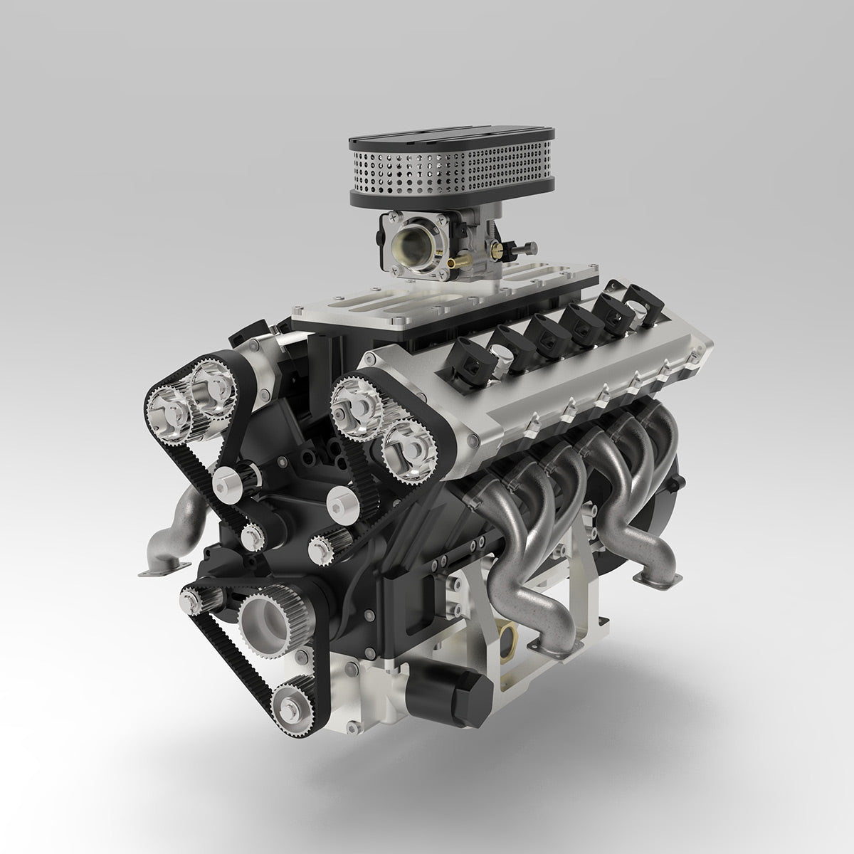 ENJOMOR V12 GS-V12 72CC Large Scale V12 DOHC Four-Stroke Gasoline Engine Model Water-Cooled Electric Start - stirlingkit
