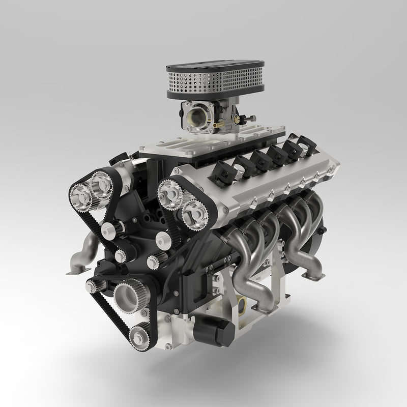 ENJOMOR V12 GS-V12 72CC Large Scale V12 DOHC Four-Stroke Gasoline Engine Model Water-Cooled Electric Start - stirlingkit