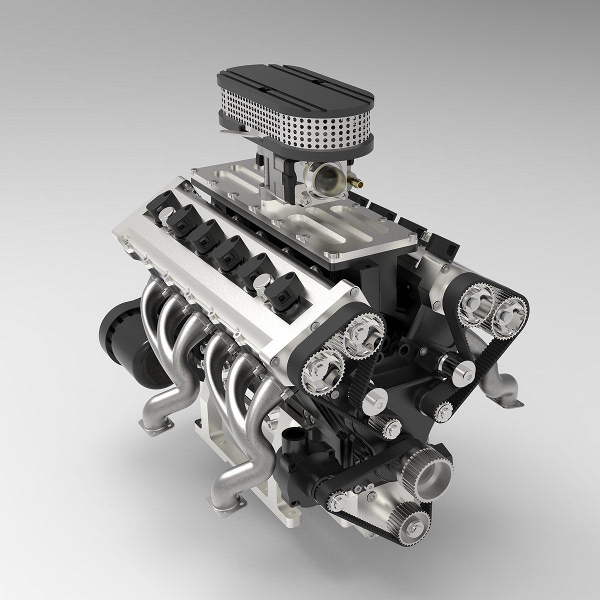 ENJOMOR V12 GS-V12 72CC Large Scale V12 DOHC Four-Stroke Gasoline Engine Model Water-Cooled Electric Start - stirlingkit