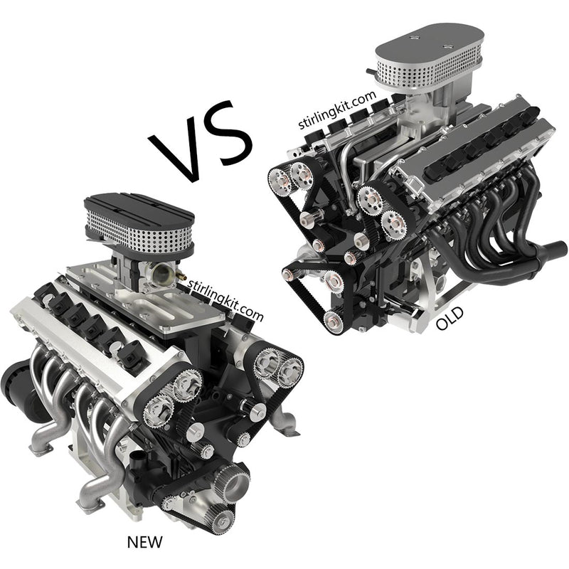ENJOMOR V12 GS-V12 72CC Large Scale V12 DOHC Four-Stroke Gasoline Engine Model Water-Cooled Electric Start - stirlingkit