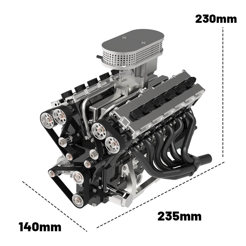 ENJOMOR V12 GS-V12 72CC Large Scale V12 DOHC Four-Stroke Gasoline Engine Model Water-Cooled Electric Start - stirlingkit