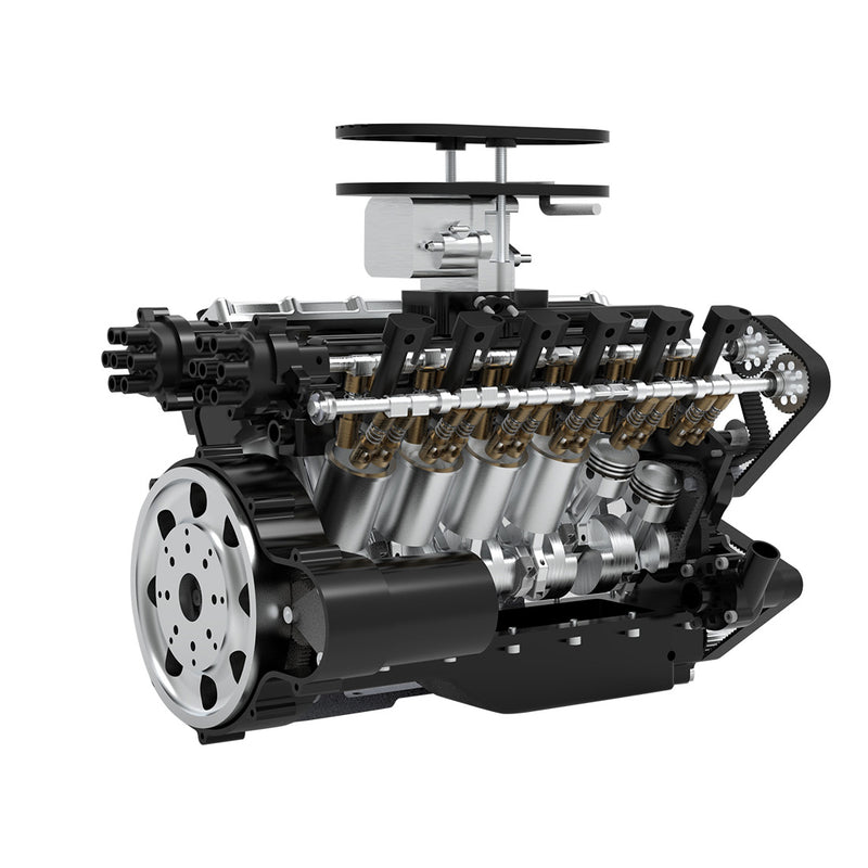 ENJOMOR V12 GS-V12 72CC Large Scale V12 DOHC Four-Stroke Gasoline Engine Model Water-Cooled Electric Start - stirlingkit