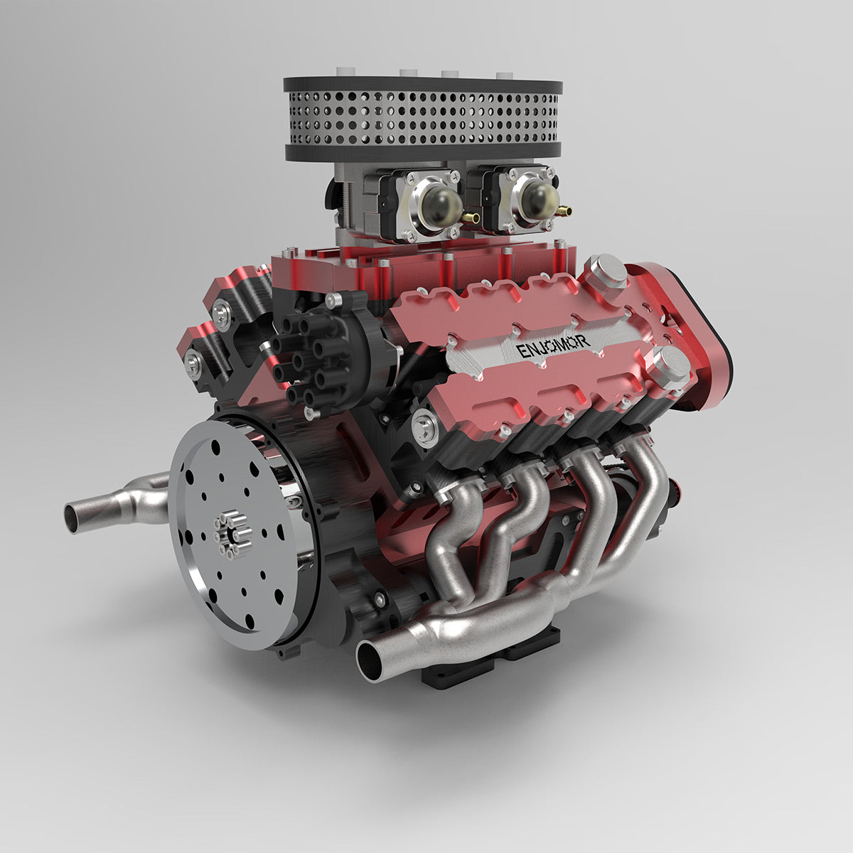 ENJOMOR V8 GS-V8 78CC DOHC Gasoline Water-cooled V8 Engine That Works with Starter Kit Full Set - stirlingkit