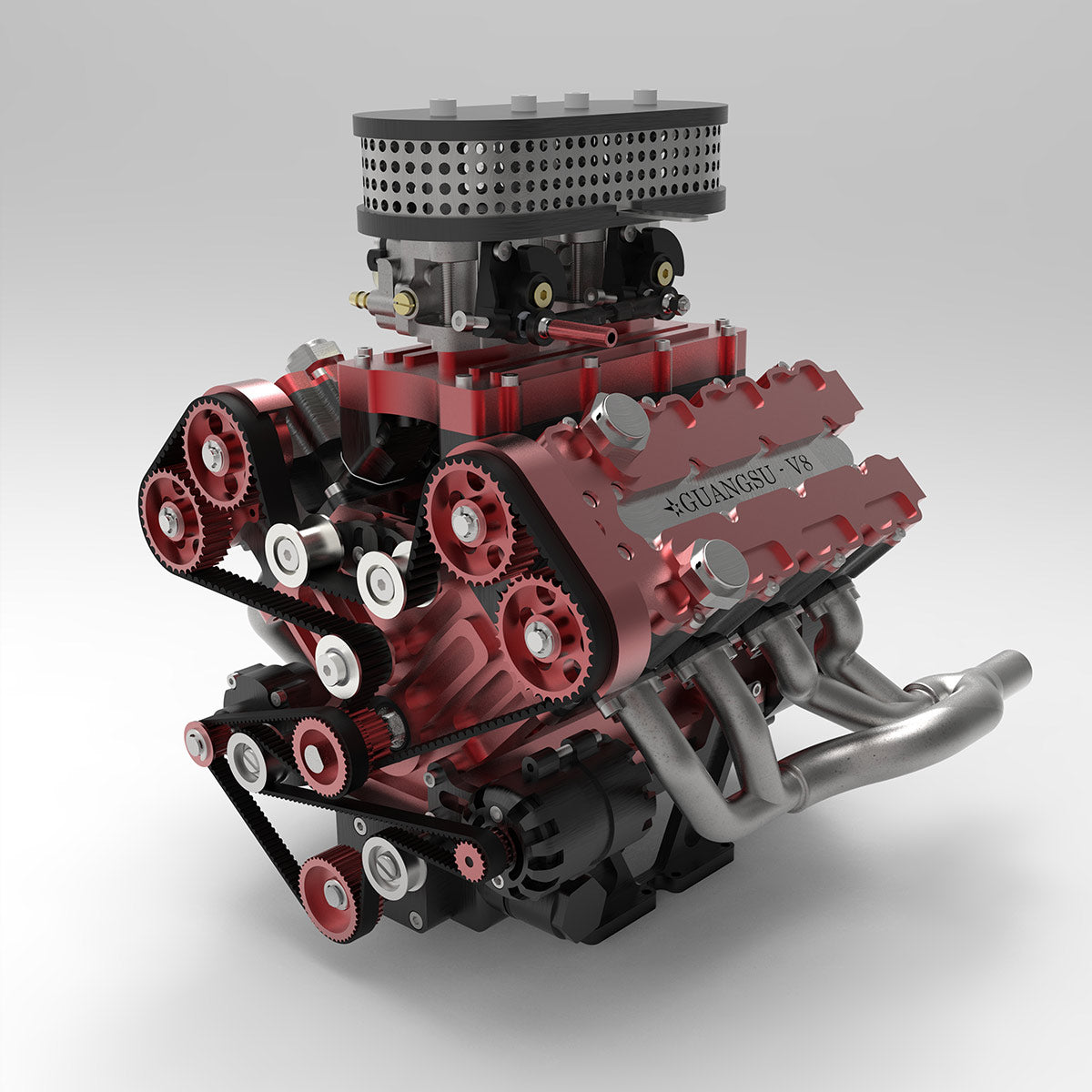 ENJOMOR V8 GS-V8 78CC DOHC Gasoline Water-cooled V8 Engine That Works with Starter Kit Full Set - stirlingkit