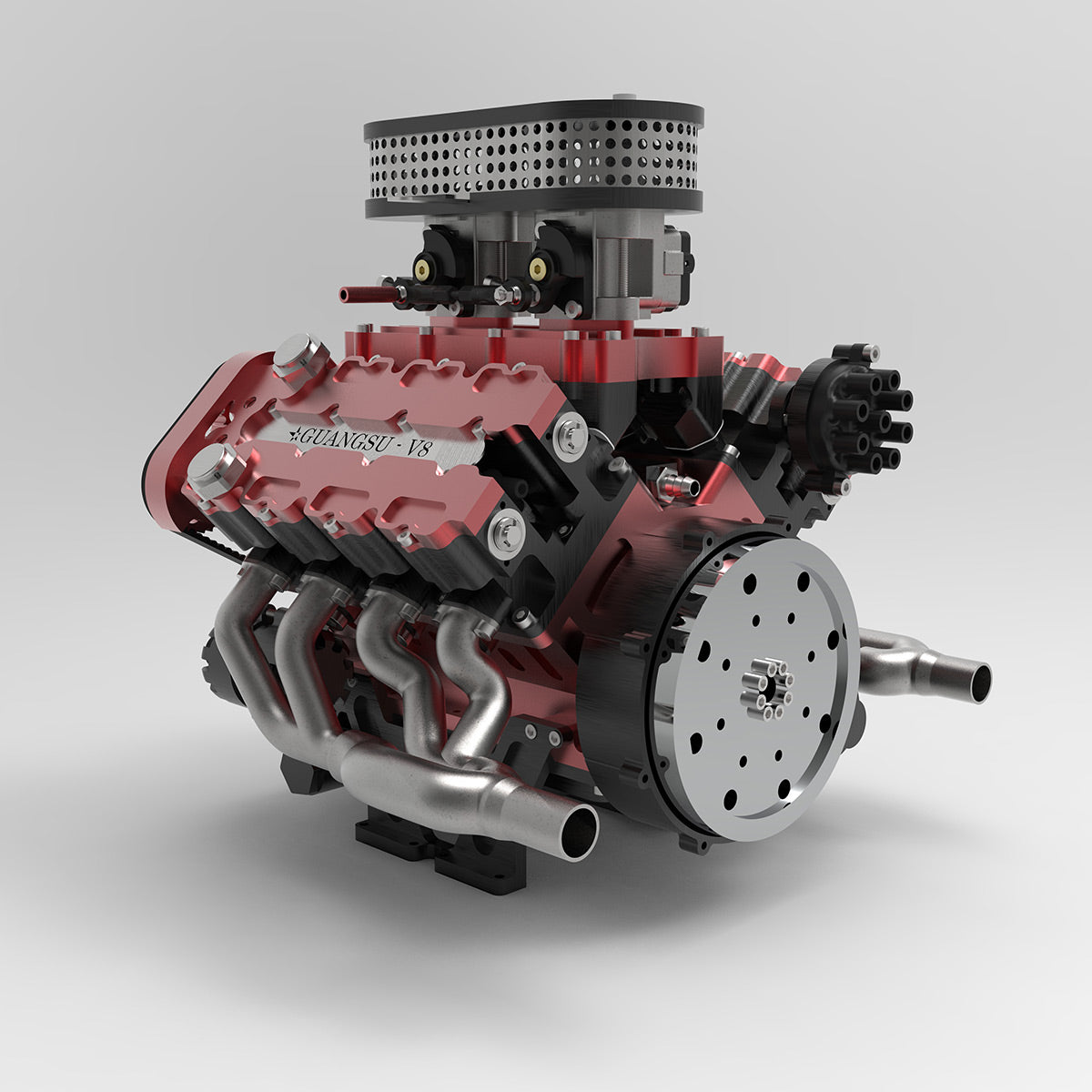 ENJOMOR V8 GS-V8 78CC DOHC Gasoline Water-cooled V8 Engine That Works with Starter Kit Full Set - stirlingkit
