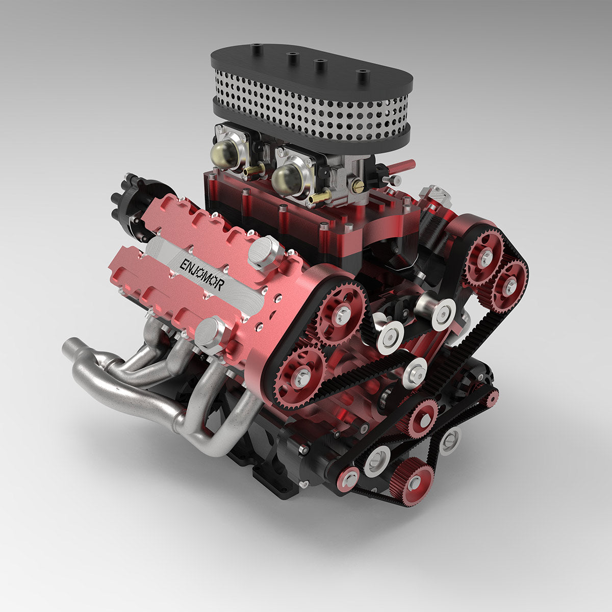 ENJOMOR V8 GS-V8 78CC DOHC Gasoline Water-cooled V8 Engine That Works with Starter Kit Full Set - stirlingkit