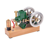 ENJOMOR Vintage Green Gas Hit and Miss Engine Mini 4-stroke Stationary Engine Horizontal IC Engine Model - stirlingkit