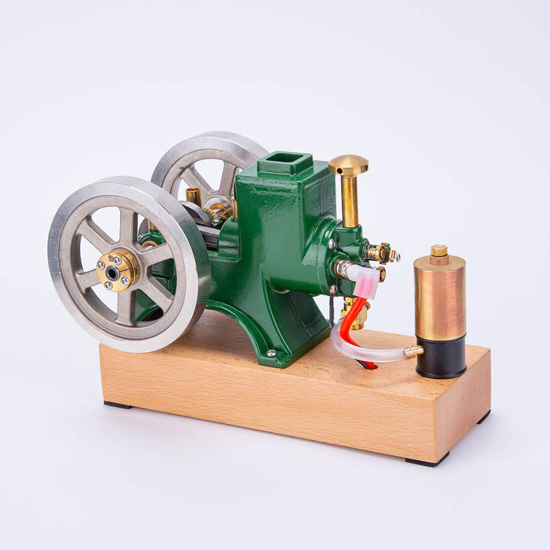 ENJOMOR Vintage Green Gas Hit and Miss Engine Mini 4-stroke Stationary Engine Horizontal IC Engine Model - stirlingkit