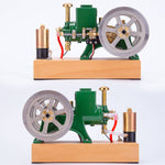 ENJOMOR Vintage Green Gas Hit and Miss Engine Mini 4-stroke Stationary Engine Horizontal IC Engine Model - stirlingkit