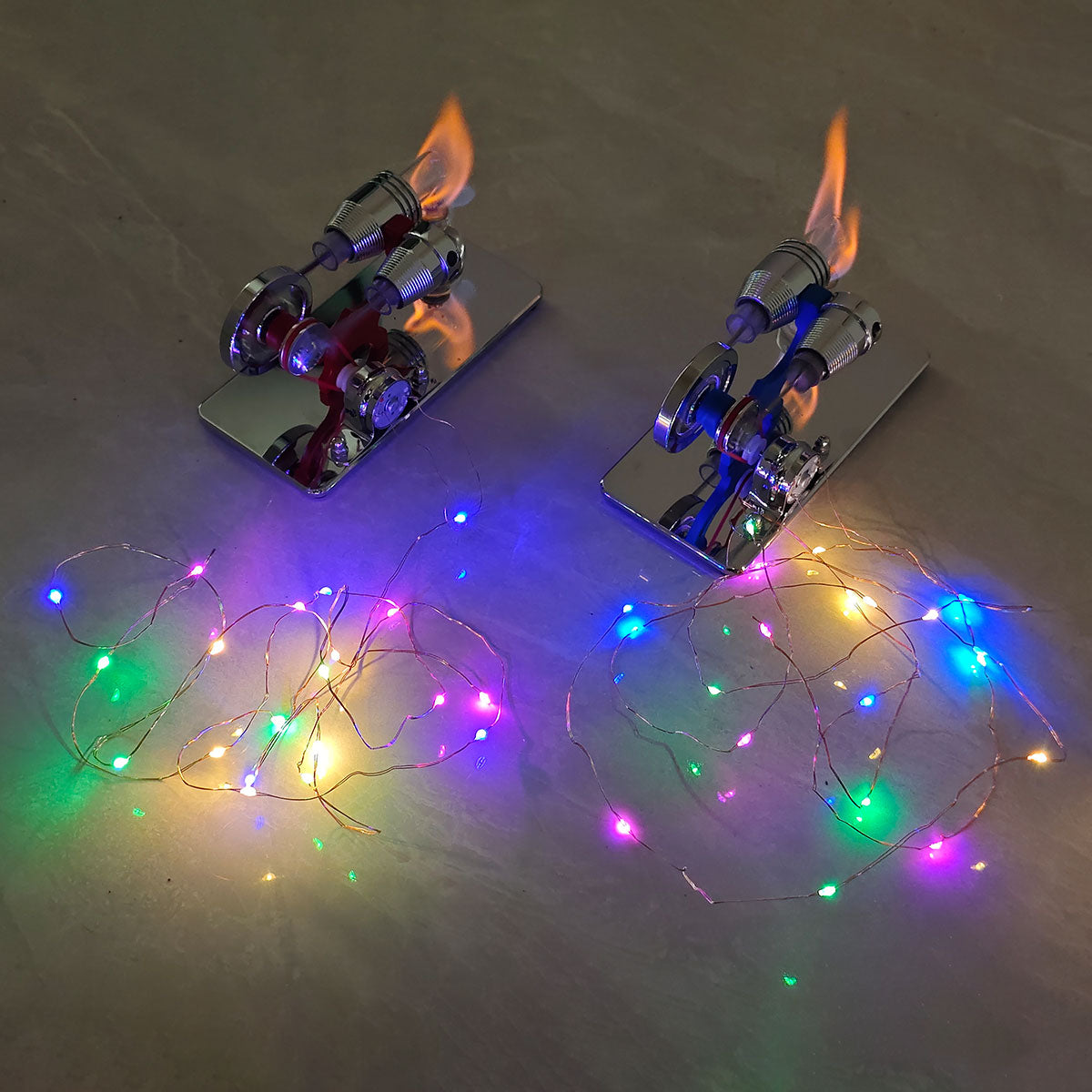 ENJOMOR γ-Type Hot Air Stirling Engine Generator Model with LED Bulb STEM Toy - stirlingkit