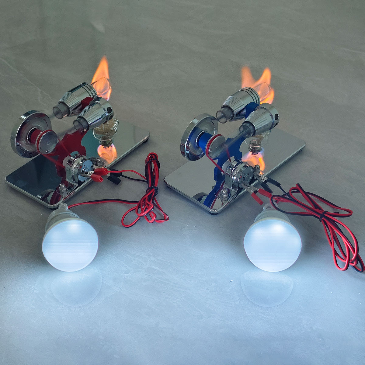 ENJOMOR γ-Type Hot Air Stirling Engine Generator Model with LED Bulb STEM Toy - stirlingkit
