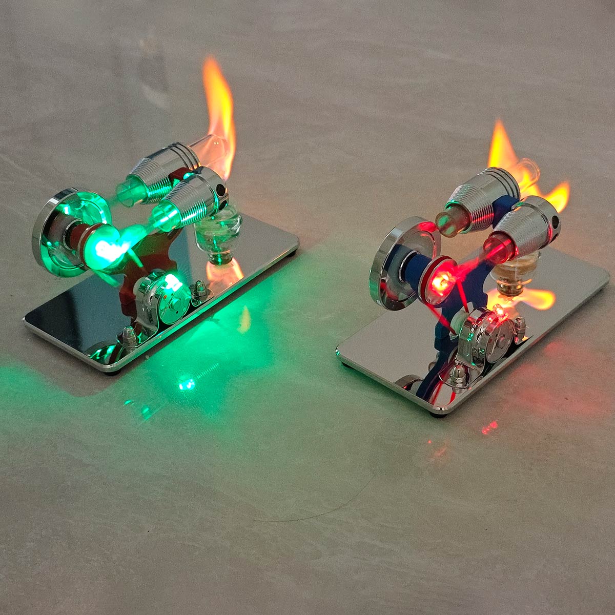ENJOMOR γ-Type Hot Air Stirling Engine Generator Model with LED Bulb STEM Toy - stirlingkit