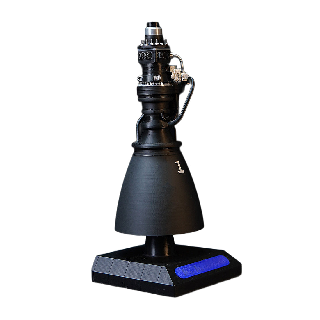 F9-Style Rocket Engine Model 3D Printed Space Propulsion Replica with LED Base - stirlingkit
