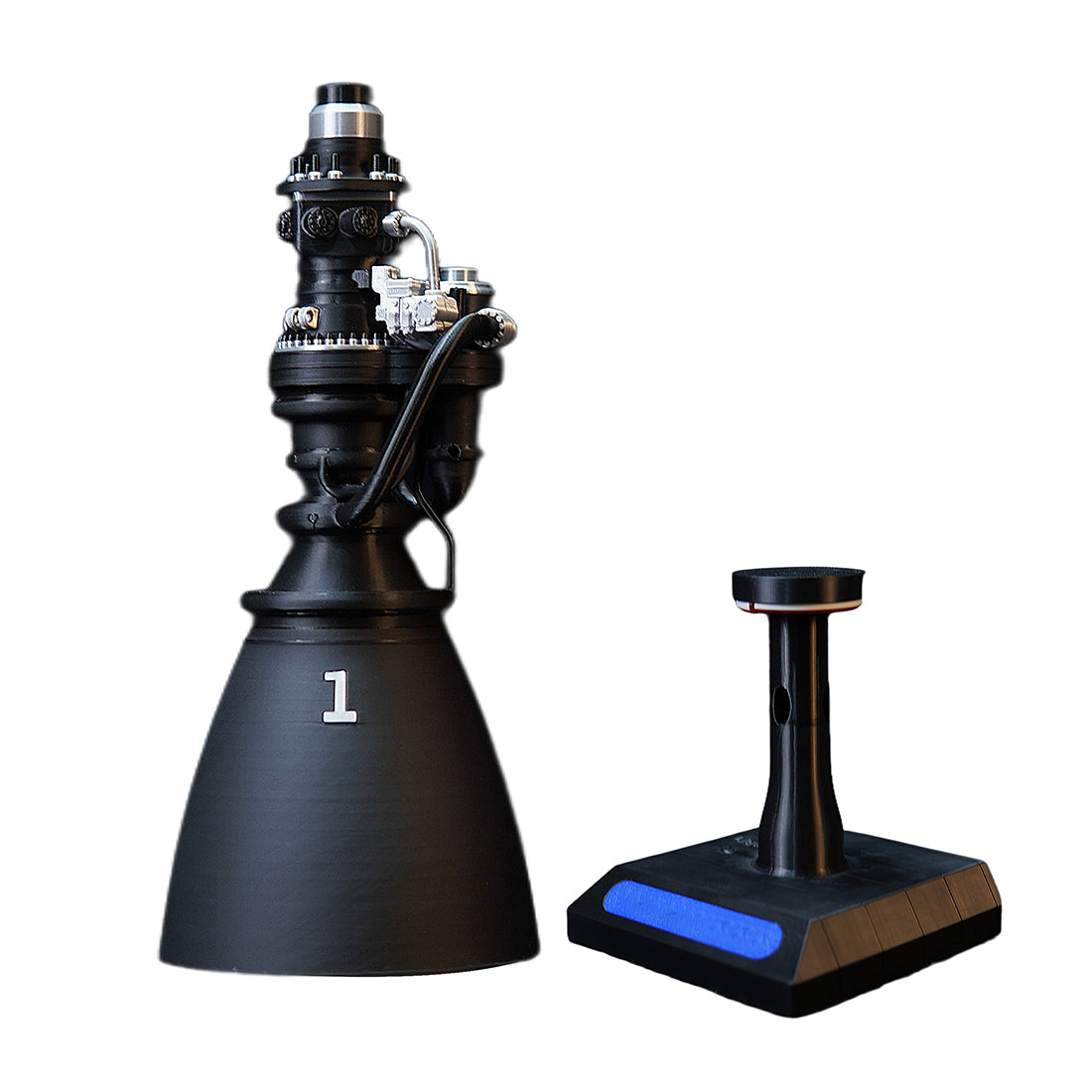 F9-Style Rocket Engine Model 3D Printed Space Propulsion Replica with LED Base - stirlingkit